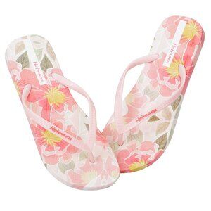 Hotmarzz Women's Flip Flops Bohemia Floral Print Sandals Beach Slippers Pink